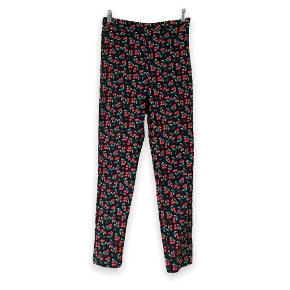 🍒 Cherry Print Skinny Slacks (Size 4) - Picture 1 of 7